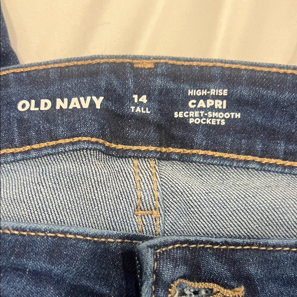 Old Navy Dark Blue High-Rise Capri Jeans - Tall